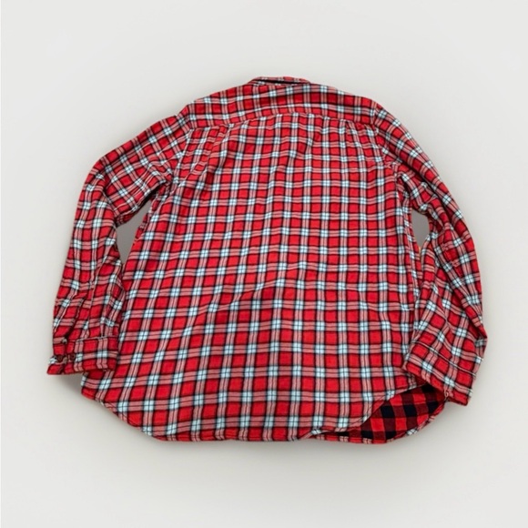Sundance Red Plaid Flannel Shirt L | Soft Cotton Button Down Double Plaid - Picture 4 of 5